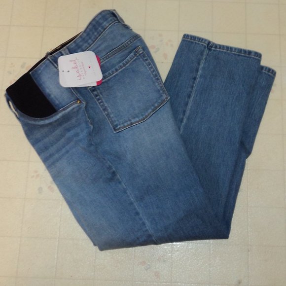 New Women's Size 8 Isabel Maternity Denim Blue Jeans Pants Panels Tags - Picture 1 of 12